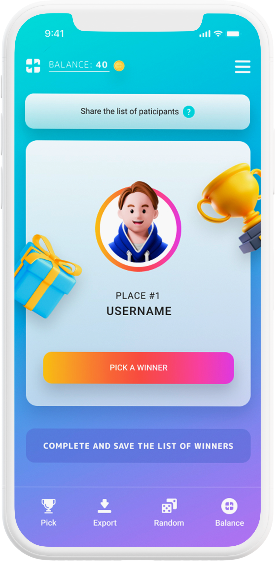 You to Gift - Giveaway picker on the App Store